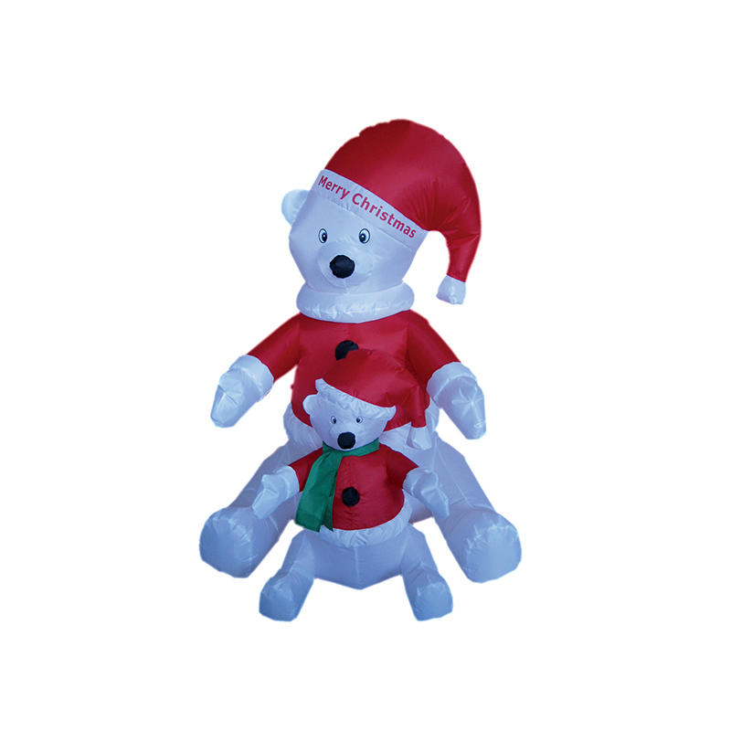 节日快乐充气北极熊和婴儿的圣诞节装饰
