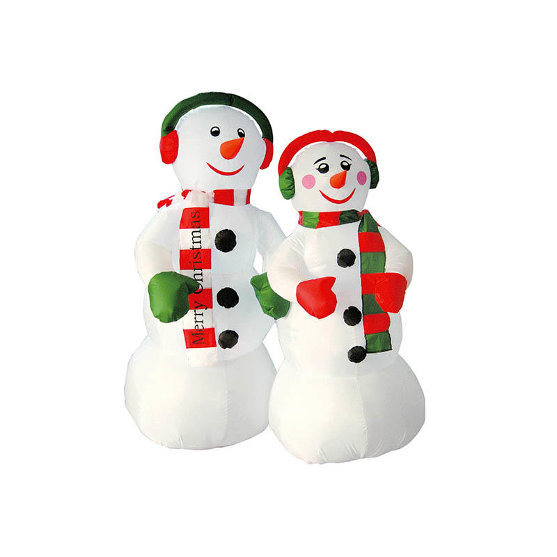 节日快乐充气雪人夫妇为圣诞节装饰